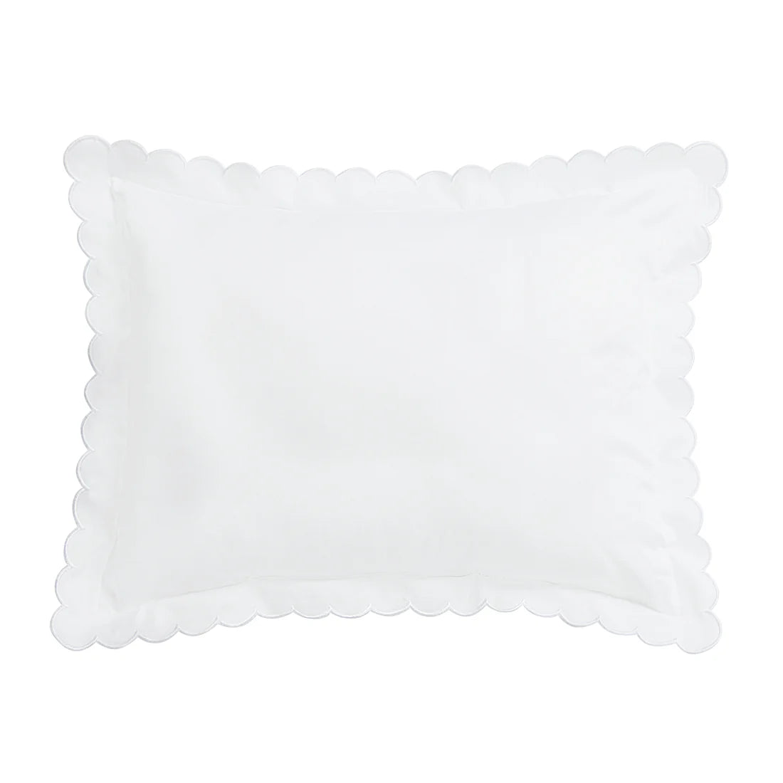 Little English: Scallop Baby Pillowcase - White