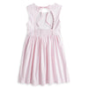Bella Bliss: Scalloped Shelby Dress - Pink Wide Oxford Stripe