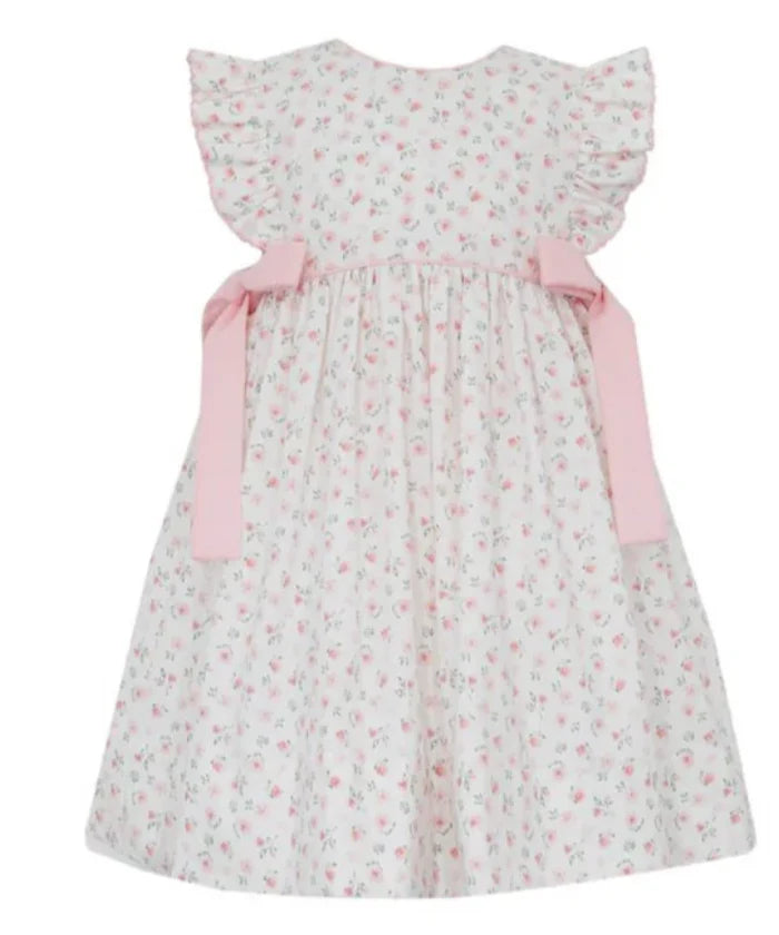 Petit Bebe: Pink Floral Sleeveless Dress with Side Bows