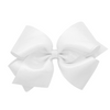 wee ones: Sheer/Grosgrain Overlay Bow - White