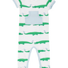 TBBC: Short Sleeve Rowdy Rugby Romper - Gator Pond Pals With Buckhead Blue