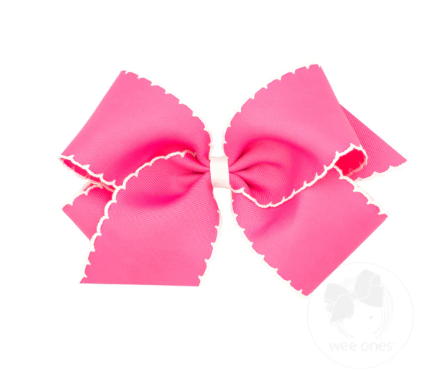 Wee Ones: Moonstitch Grosgrain Hair Bow with Contrasting Wrap