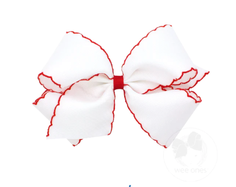 wee ones: Moonstitch Grosgrain Hair Bow with Contrasting Wrap