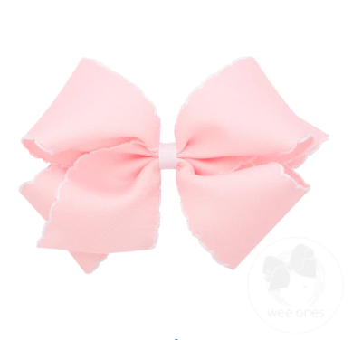 Wee Ones: Moonstitch Grosgrain Hair Bow with Contrasting Wrap