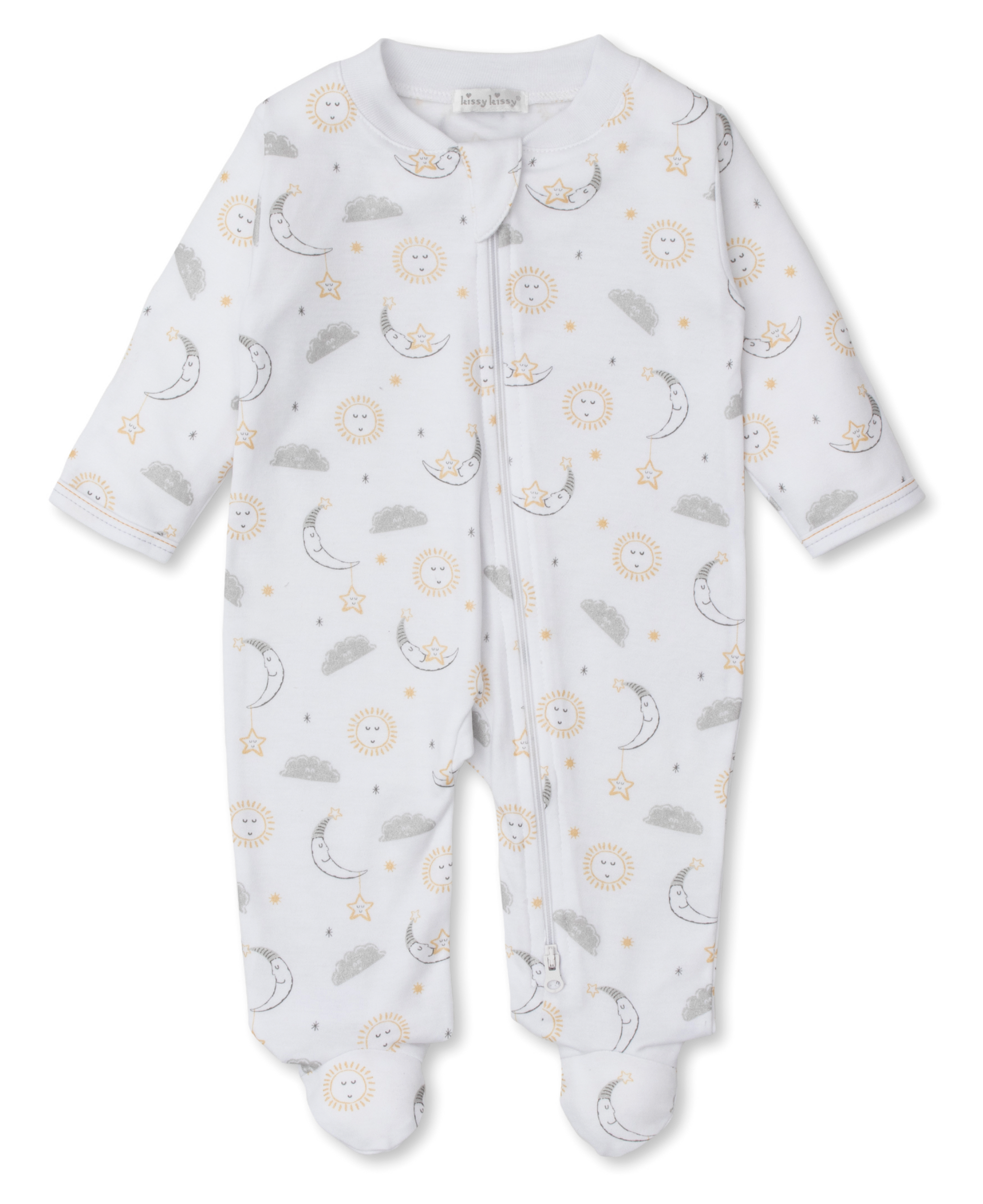 Kissy Kissy: Moon/Star Zipper Footie