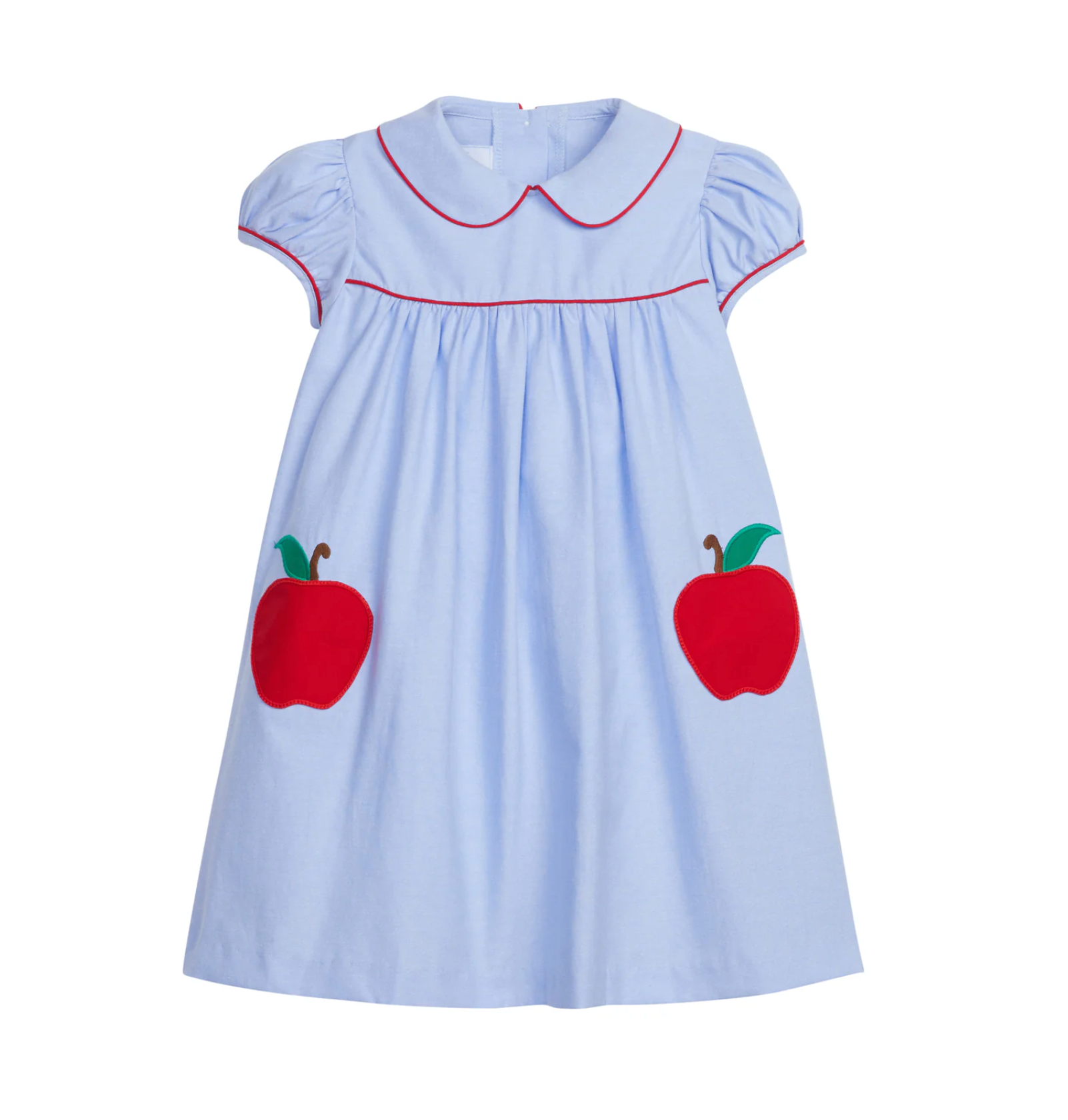 Little English: Peter Pan Pocket Dress - Apples