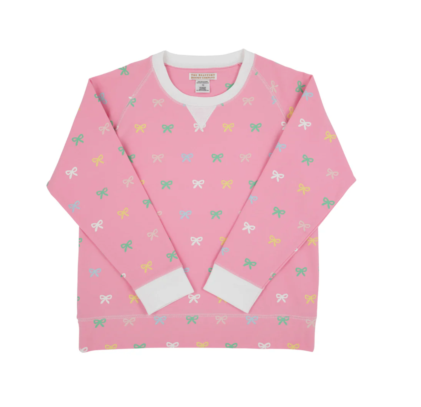 TBBC: Cassidy Comfy Crewneck - Recess Ribbons With Worth Avenue White