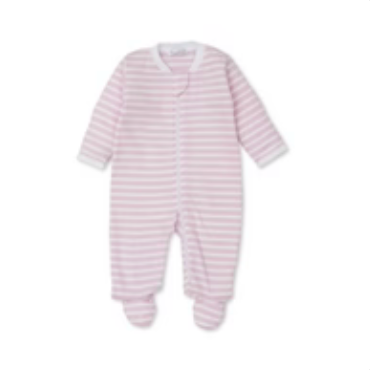 Kissy Kissy: Footie w/ Zip - Pink Team Stripes