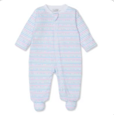 Kissy Kissy: Footie w/ Zip - Nighty Nighty Stripes