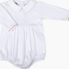 Magnolia Baby: White and Red Basics Collared Long Sleeve Boy Bubble