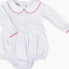 Magnolia Baby: White and Red Basics Collared Ruffle Long Sleeve Girl Bubble