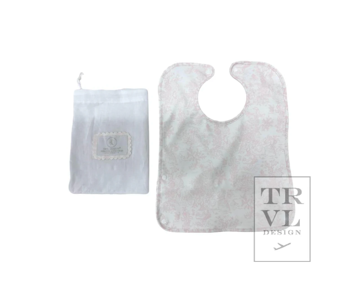 TRVL: Best Bib - Bunny Toile Pink