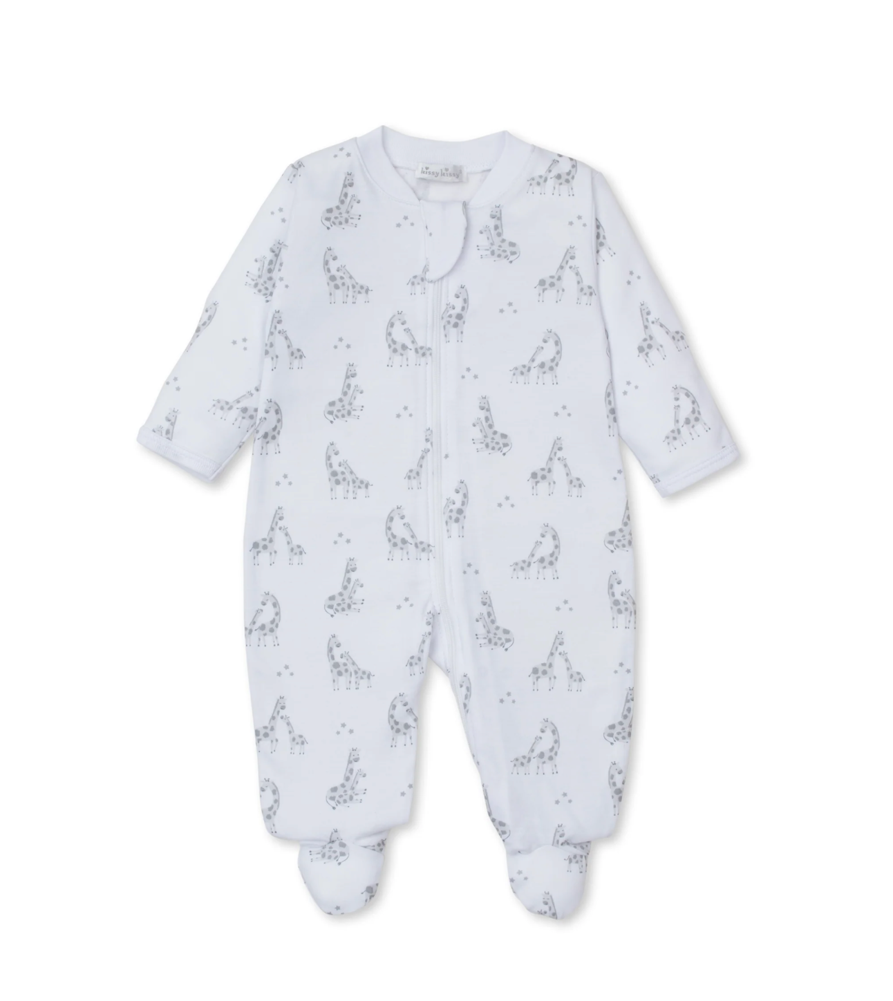 Kissy Kissy: Giraffe Glee Silver Zip Footie