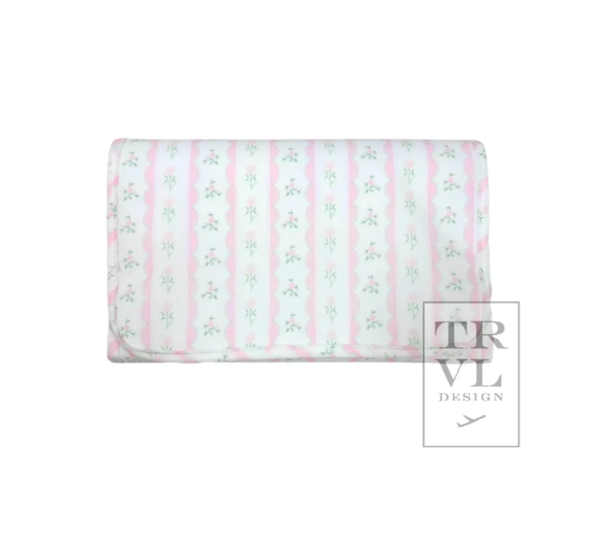 TRVL: Pink Ribbon Floral Changing Pad