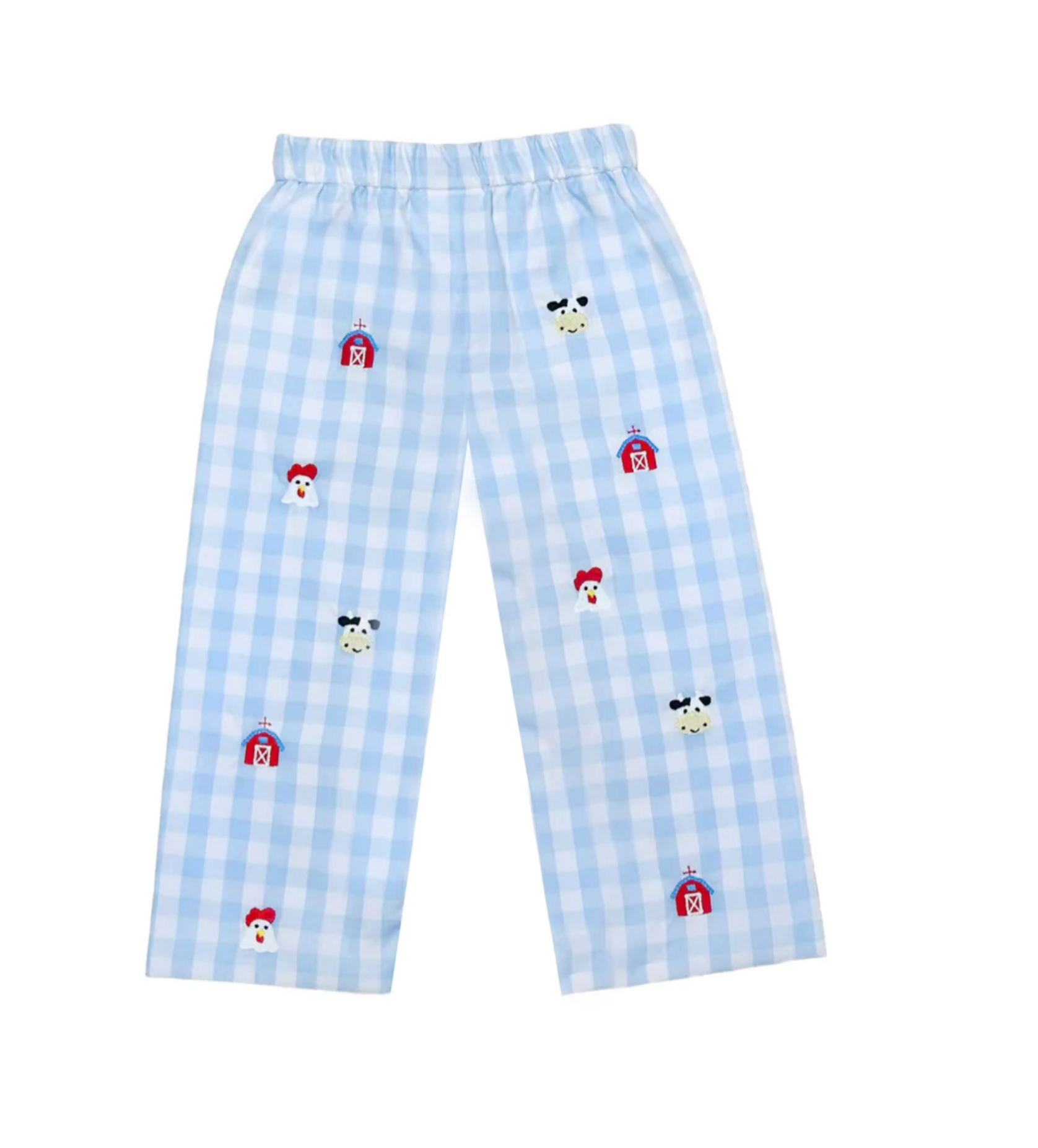 Zuccini: Farm Leo Pants - Light Blue Buffalo Check