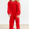 TBBC: Long Sleeve Bridget Romper - Richmond Red w/ Bow Smocking