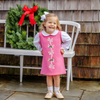 TBBC: Annie Apron Dress - Romany Rose with Bows & Holly Appliques