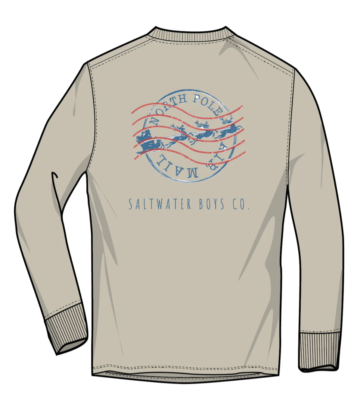 Saltwater Boys Company: Christmas Stamp LS Graphic Tee