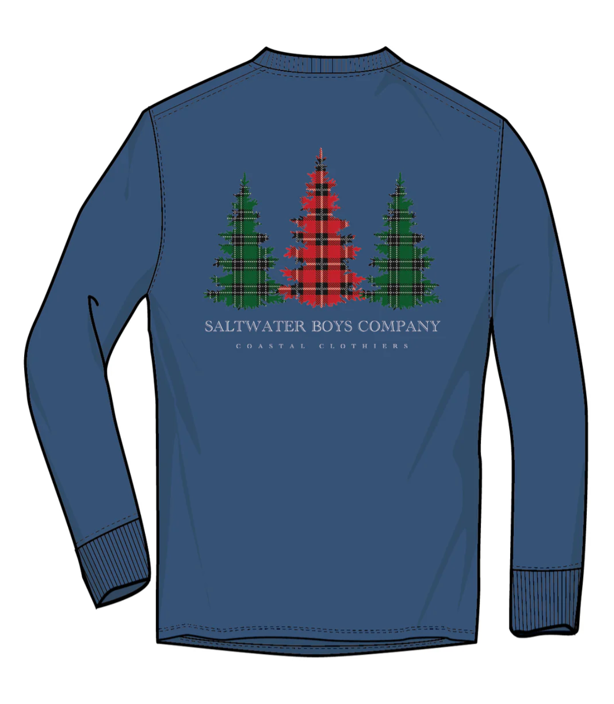 Saltwater Boys Company: Plaid Trees LS Graphic Tee