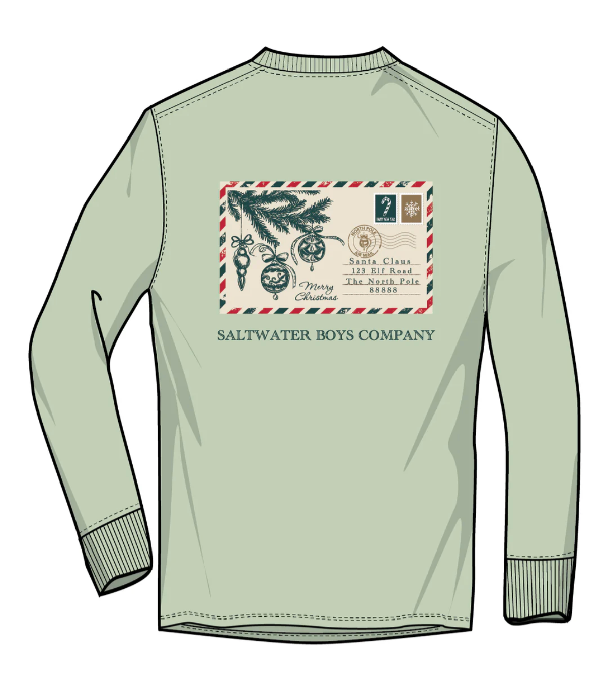 Saltwater Boys Company: Christmas Postcard LS Graphic Tee