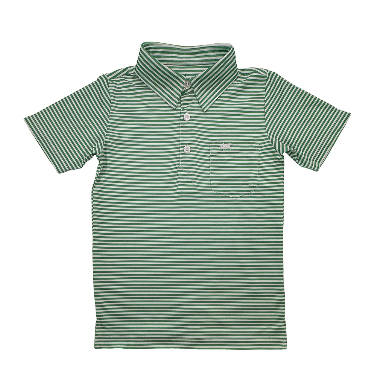 Saltwater Boys Company: Inshore Performance SS Polo - Green Stripe