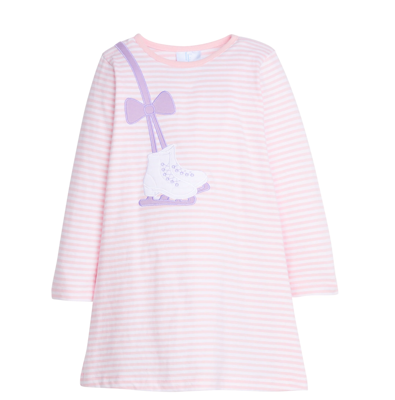 Little English: Applique T-Shirt Dress - Ice Skate