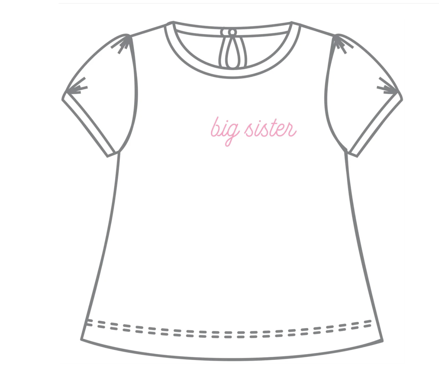 Magnolia Baby: Big Sister Embroidered T-Shirt