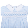 Magnolia Baby: Lilly and Logan Smocked Footie - Blue