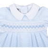 Magnolia Baby: Lilly and Logan Smocked Short Playsuit - Blue