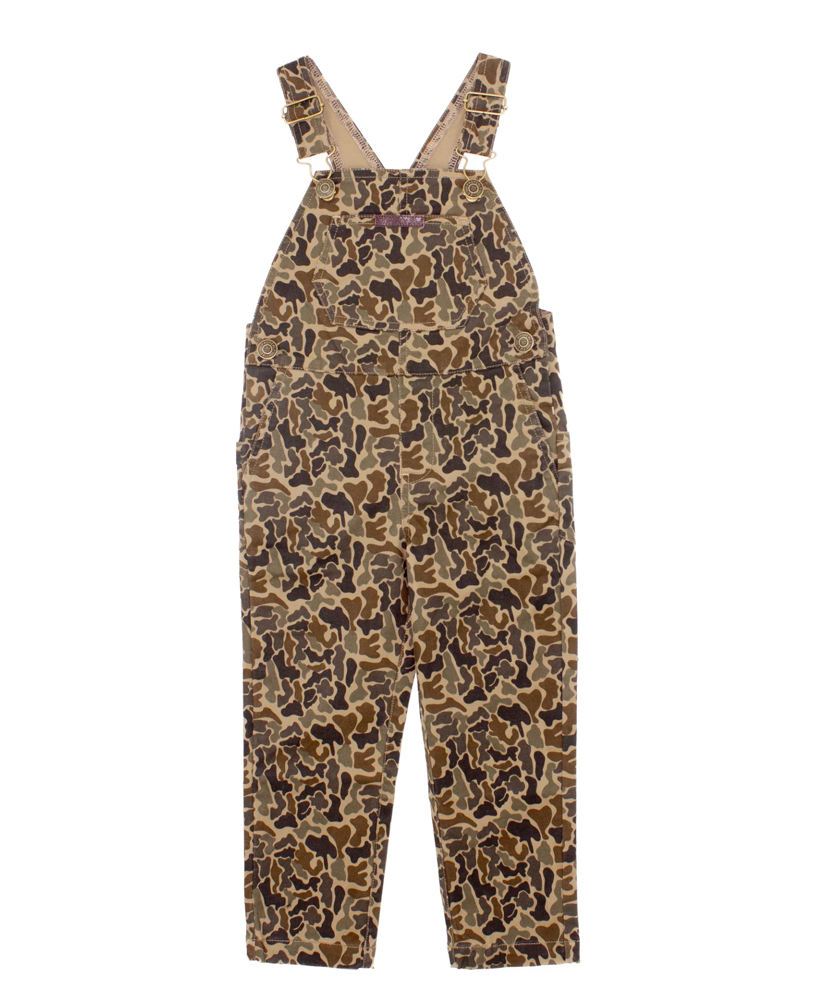 Properly Tied: Boys Harvest Overalls Vintage Camo