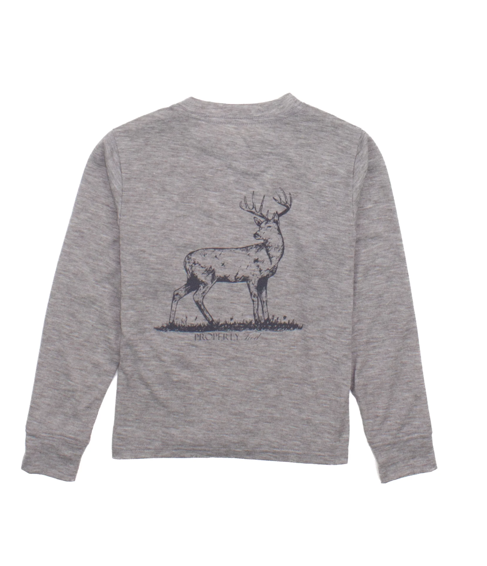 Properly Tied: Boys Portland Pocket Tee LS - Whitetail Light Heather Grey