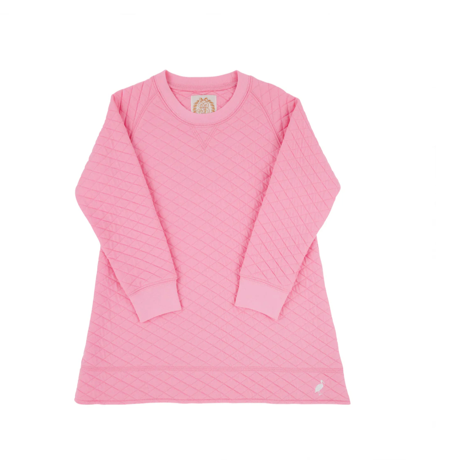 TBBC: Cassidy Comfy Crewneck Dress (Quilted) - Hamptons Hot Pink