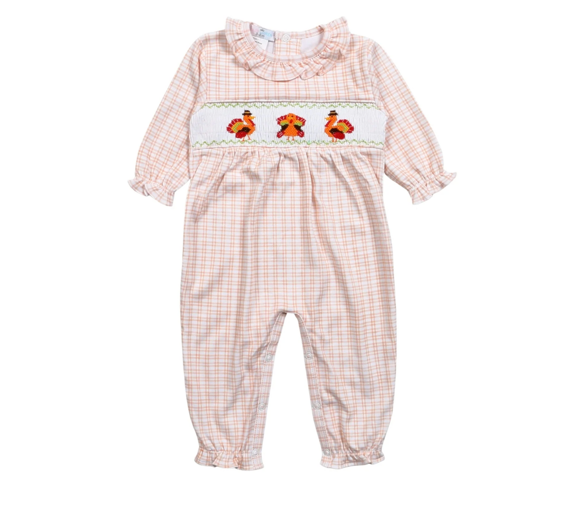 Baby Loren: Thanksgiving Hand Smocked Pima Romper