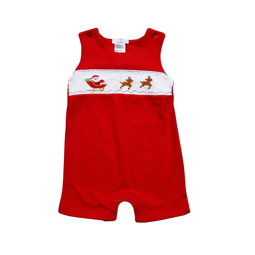 Baby Loren: Baby Loren Santa's Sleigh Smocked Jon Jon