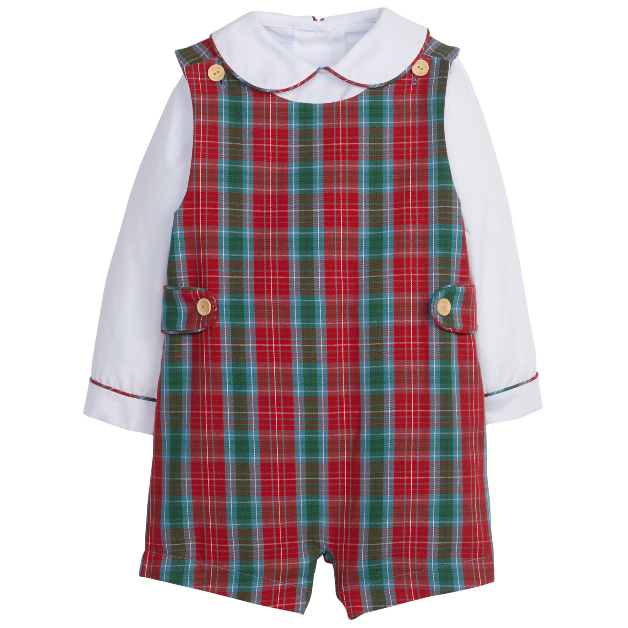 Little English: Vintage Button Tab John John Set - Highlands Tartan