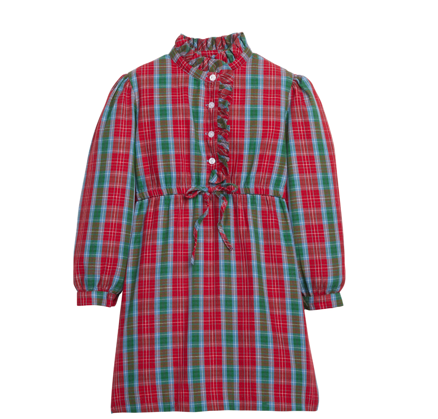 Little English: Ruffled Shirt Dress - Highlands Tartan