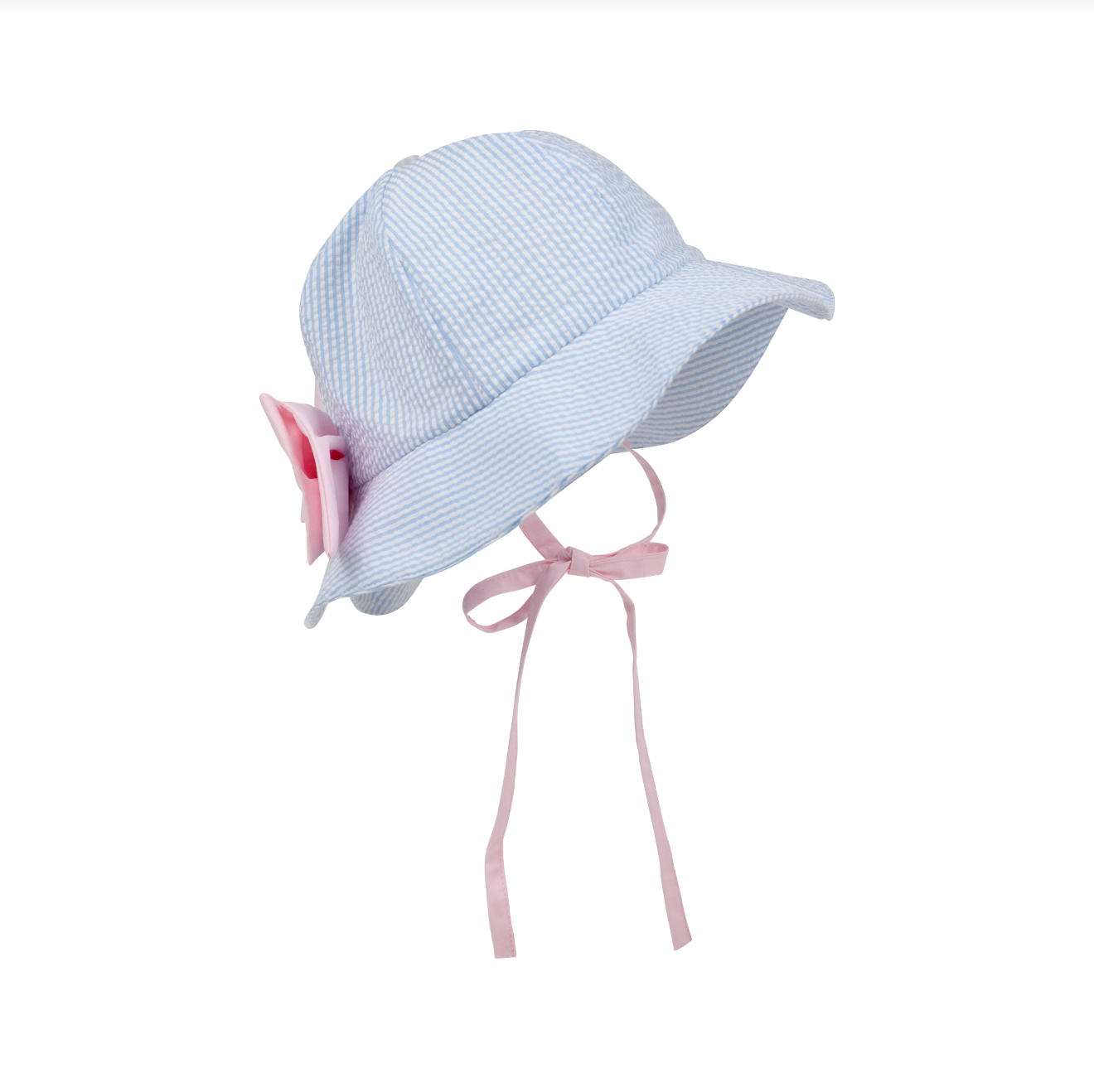 TBBC: Pippa Petal Hat - Breakers Blue Seersucker/Palm Beach Pink