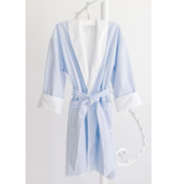 Terry Tots: Bathrobe – Blue Pinstripe