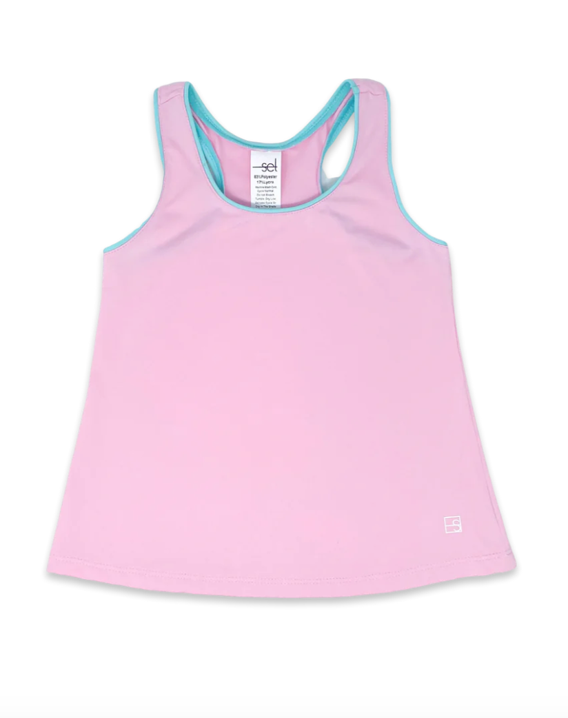 Set Athletics: Riley Tank - Cotton Candy Pink, Totally Turquoise