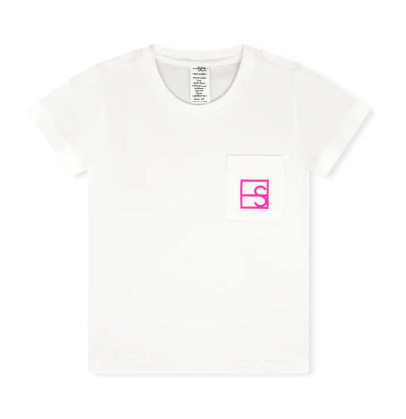 Set Athletics: Totally Tee - Pure Coconut, Power Pink SET