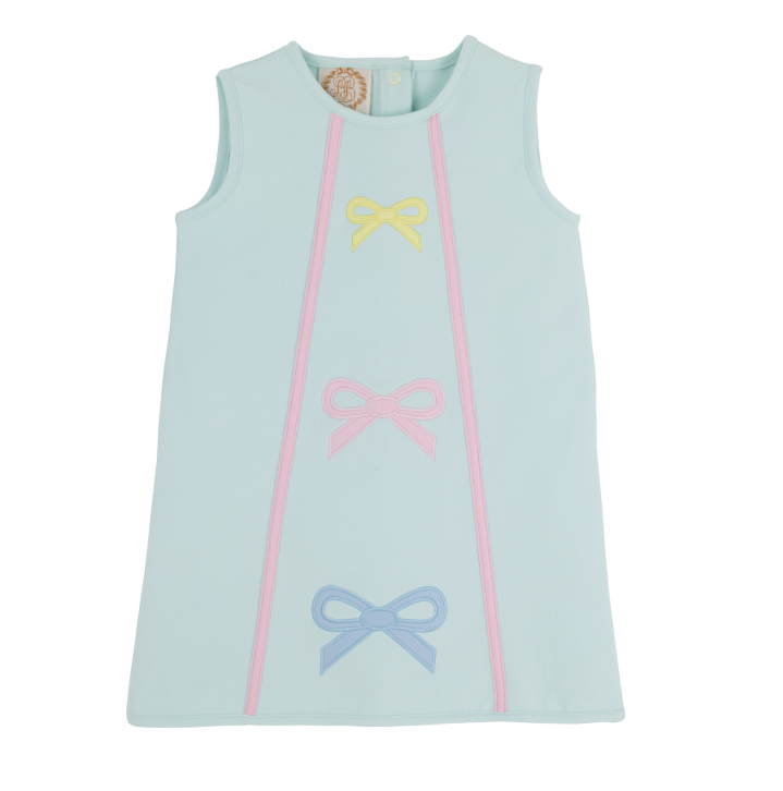 TBBC: Annie Apron Dress- Sea Island Seafoam/Palm Beach Pink/Bows