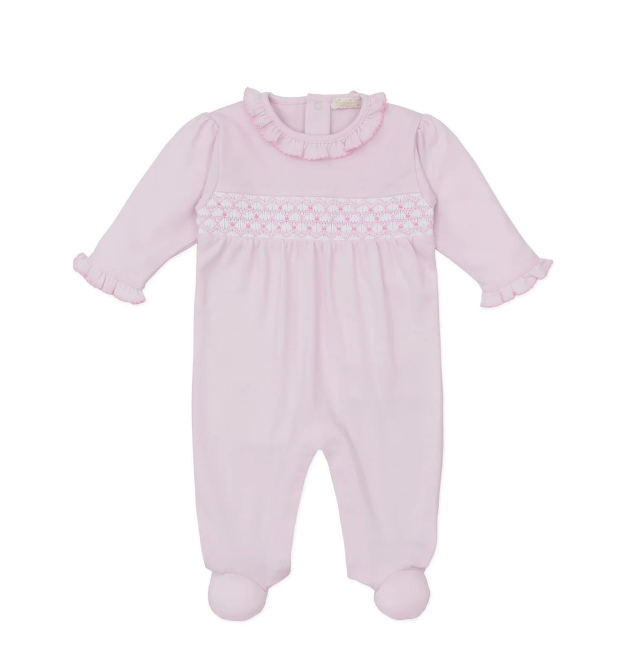 Kissy Kissy: Pink Hand Smocked Footie