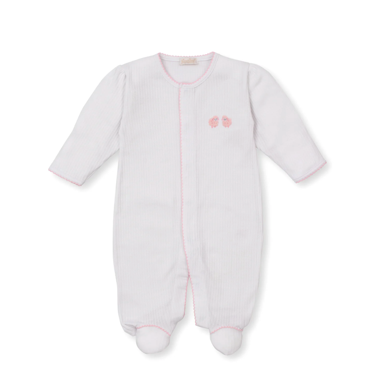 Kissy Kissy: Premier Baa Baa Baby Sheep Pink Hand Emb. Footie