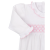 Kissy Kissy: White/Pink Hand Smocked Sack