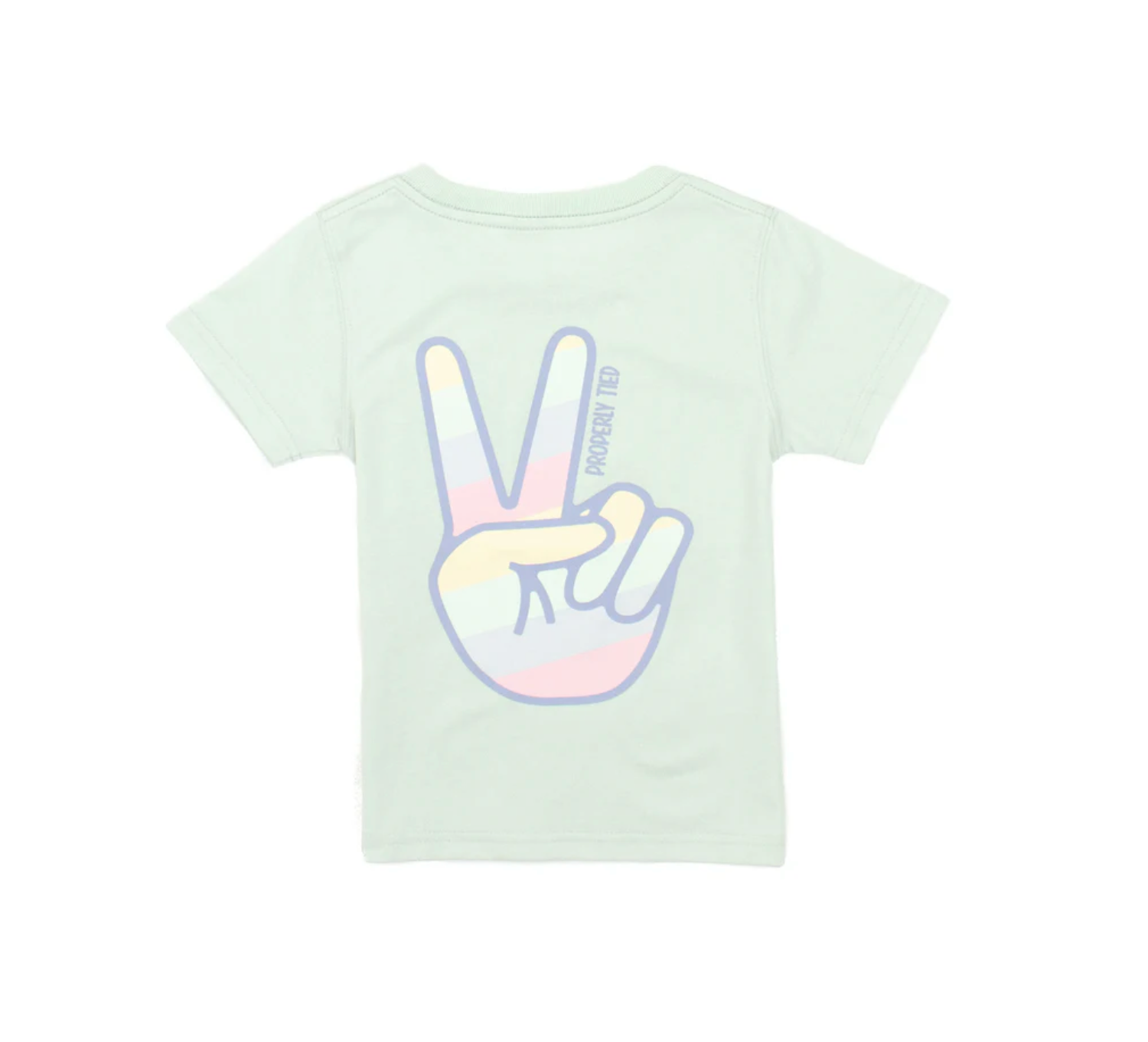 Properly Tied: Girls Peace Sign SS Pale Mint