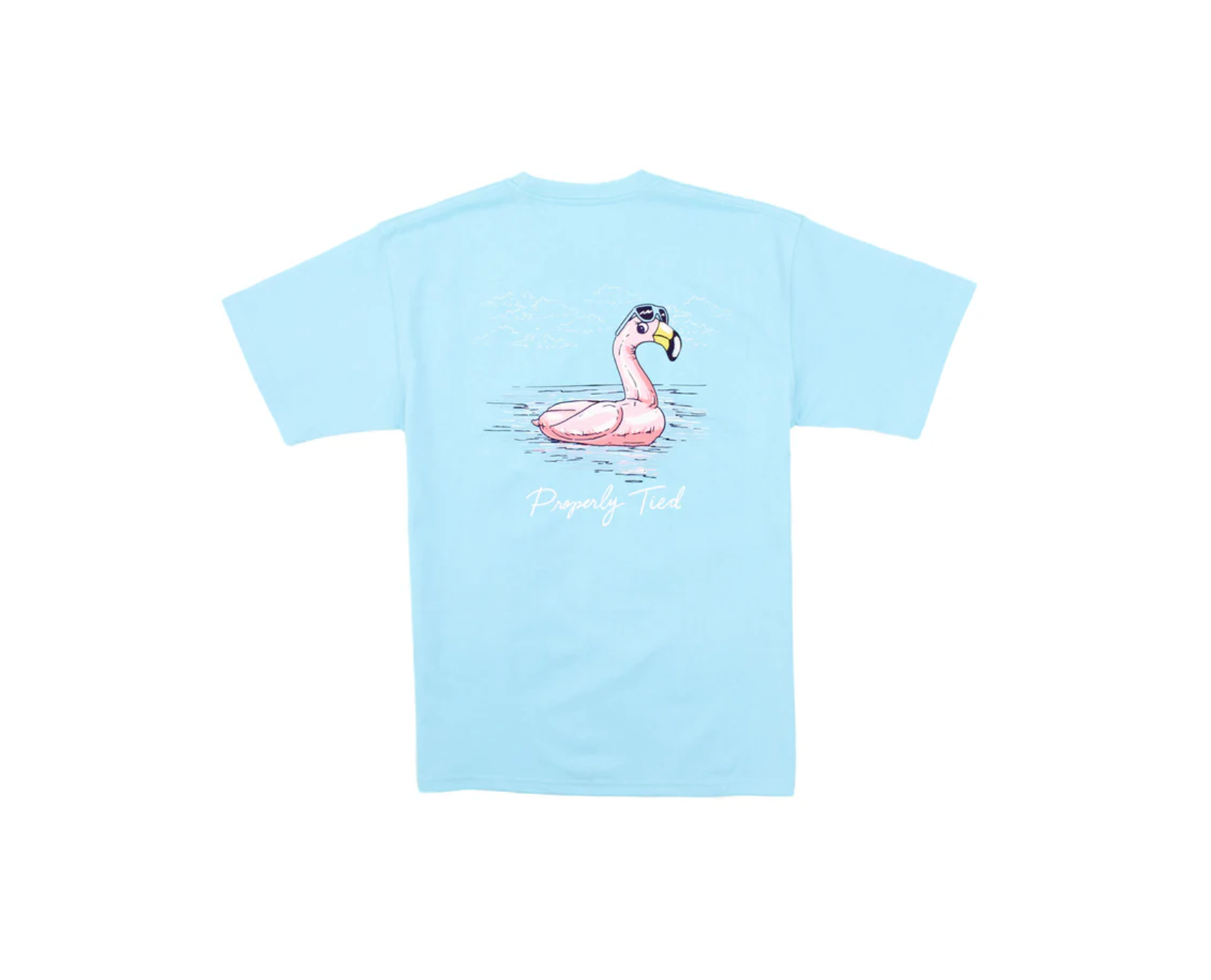 Properly Tied: Flamingo Float Aqua