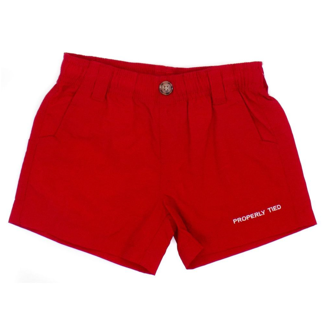 Properly Tied: Boys Mallard Short - Red