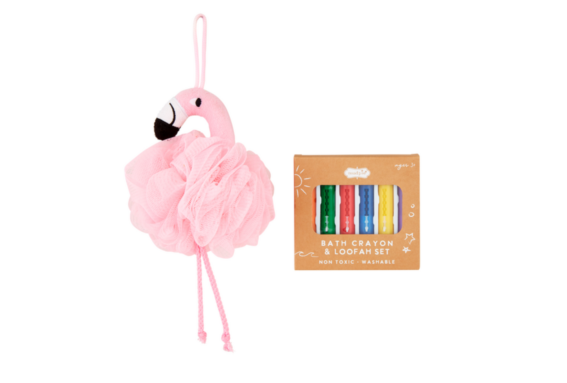 Mud Pie: FLAMINGO BATH CRAYONS SET