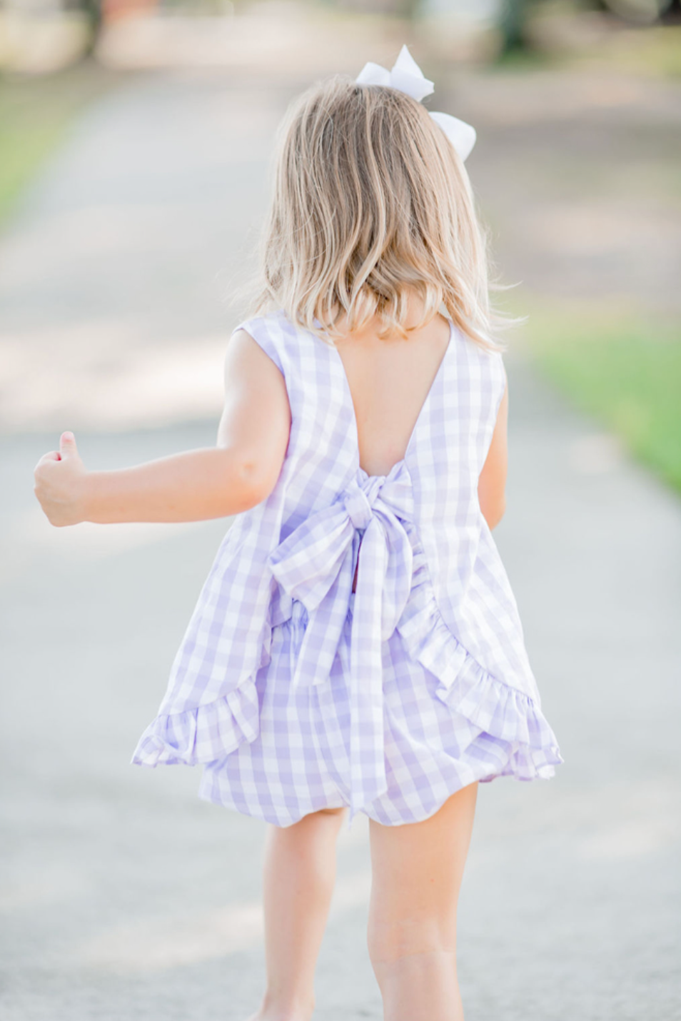 James & Lottie: Girls Mae Swing Top & Bloomers Set - Lavender Check