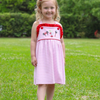 Trotter Street Kids: GIRLS PINK MOUSE EMBROIDERY DRESS